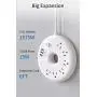 Power Strip with USB, NTONPOWER Flat Plug Power Strip, 6 Outlets & 3 USB Ports, 6 ft Extension Cord, Wall Mount, Desktop Charging Station for Home, Dorm Room, Office and Nightstand-White