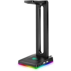 Havit RGB Headphones Stand with 3.5mm AUX and 2 USB Ports, Headphone Holder for Gamers Gaming PC Accessories Desk