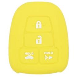 SEGADEN Silicone Cover Protector Case Holder Skin Jacket Compatible with TOYOTA 4 Button Remote Key Fob CV2407 Yellow