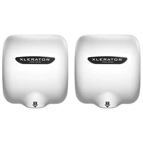 Excel Dryer XLERATOR XL-BW 1.1N High Speed Commercial Hand Dryer, White Thermoset Cover, Automatic Sensor, Surface Mounted, Noise Reduction Nozzle, LEED Credits 110/120 Volts( 2 Pack)