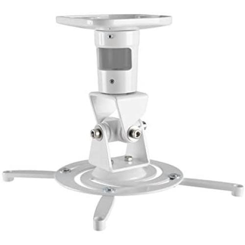 AMER Projector Mount - Universal Ceiling Bracket LCD DLP Tilt 360° Swivel 30lbs (White)
