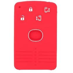 SEGADEN Silicone Cover Protector Case Holder Skin Jacket Compatible with MAZDA 4 Button Smart Card Remote Key Fob CV4534 Red