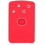 SEGADEN Silicone Cover Protector Case Holder Skin Jacket Compatible with MAZDA 4 Button Smart Card Remote Key Fob CV4534 Red