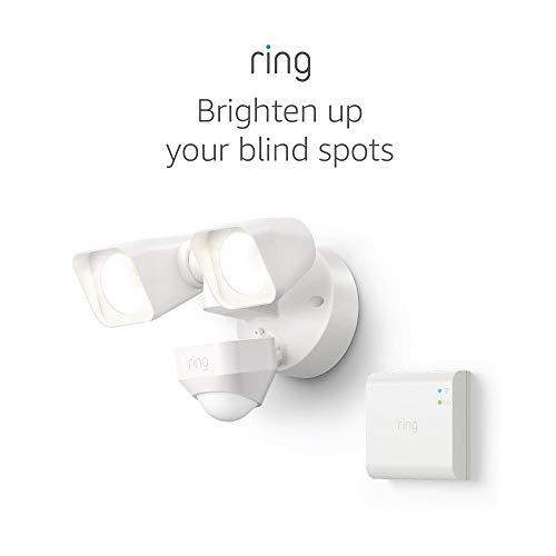 Ring Smart Lighting – Floodlight, Wired, Outdoor Motion-Sensor Security Light, White (Starter Kit)