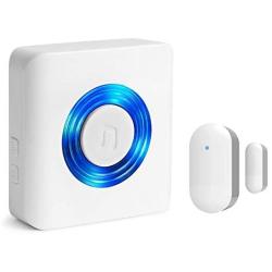 Wireless Caregiver Pager Door Sensor Alarm for Elderly Dementia Patients, Door Open Chime Alert Kit for Kids Safety/Home/Store/Business 1 Door Sensor+1Plug-in Receiver