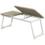 HouseInBox Wooden Laptop Desk, Separated Bed Tray Lap Desk Table, Adjustable Angle Desktop with Foldable Metal Legs, 25.5 x 11.8 Inch (Wood White)
