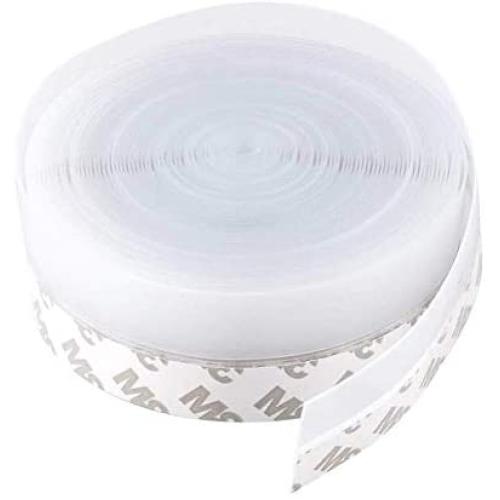 Emoly Silicone Seal Strip, 8M/26ft Self Adhesive Door Strip Bottom for Doors Silicone Sealing Sticker Adhesive for Doors and Windows Gaps of Anti-Collision Silicone (35MM, Transparent)