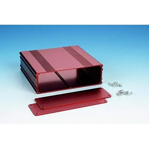 B4-160RD: Red Anodized, Extruded Aluminum Electronic Enclosure Project Box Electronic DIY Case, size 6.30''x6.68''x2.11'' / 160 x 169.8 x 53.5mm (LWH)