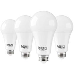 Sunco Lighting 4 Pack A21 LED Bulb 22W=150W, 2700K Soft White, 2550 LM, E26 Base, Dimmable, Indoor Light for Lamp - UL & Energy Star