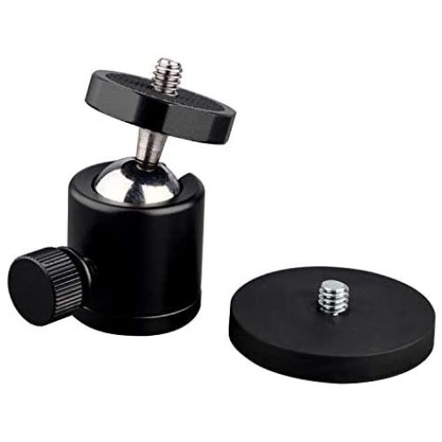 ULIBERMAGNET 24lb 360° Rotation Magnetic Camera Mount and 1/4” Thread Magnetic Camera Stand Magnetic Foot Mini Ball Head Heavy Duty Metal Securely Attaches to Car or Other Iron Surfaces