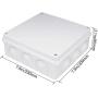 Zulkit Junction Box ABS Plastic Dustproof Waterproof IP65 Universal Electrical Boxes Project Enclosure White 7.9 x 7.9 x 3.1 inch (200 x 200 x 80mm)