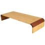 EasyPAG Bamboo Computer Monitor Stand 20.5 inch Desktop Monitor Riser with Silicone Anti-Slip Feet PC Keyboard Storage for Office, Home, School,1 Pack
