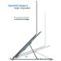 Nulaxy Laptop Stand, Portable Computer Laptop Mount, Aluminum Laptop Riser with 6 Levels Height Adjustment, Fully Collapsible, Supports up to 44lbs (A-Space Gray)