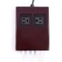 Power Hub 5 USB + 2 AC Charging Station | Built in Surge Protection | Attractive Dependable Table Side Charging Hub | Cherry | Set of 4 Short Cords (Lightning)