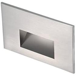WAC Lighting 4011-30SS WAC Step & Wall 5'' LEDme 12V Rectangle Step and Wall Light 3000K Soft White, Cast Stainless Steel