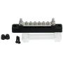 2 Studs 6 Terminal Grounding Bus Bar - 150A DC BusBar Block & Polycarbonate Cover for Car Boat Marine Ground Power Distribution Terminal Block