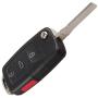 New Uncut blade Keyless Remote Key Fob Shell Case No Chips Inside for VW Volkswagen Jetta Passat Golf Beetle Rabbit GTI CC EOS (Black Pack 2)