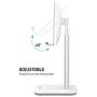 Nulaxy Phone Stand, Height Angle Adjustable Cell Phone Stand, Phone Holder for Desk Compatible with iPhone12 Mini 11 Pro Xs Xs Max Xr X 8 7 6 6s Plus, All Smartphones - Silver