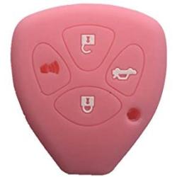 Pink Silicone Key Jacket Key Case 4 Buttons Remote Fob Skin Silicone Cover Key Case Holder Bag for TOYOTA Camry Avalon Matrix Corolla TOYOTA Land Cruiser