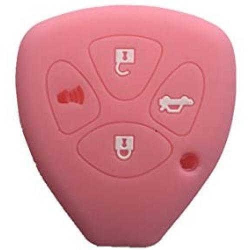 Pink Silicone Key Jacket Key Case 4 Buttons Remote Fob Skin Silicone Cover Key Case Holder Bag for TOYOTA Camry Avalon Matrix Corolla TOYOTA Land Cruiser