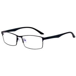 ALWAYSUV Computer Blue Light Blocking Reading Glasses TR90 Black Full Frame Professer Readers Glasses