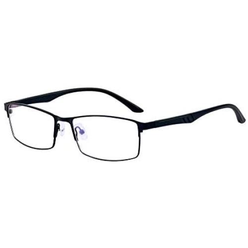 ALWAYSUV Computer Blue Light Blocking Reading Glasses TR90 Black Full Frame Professer Readers Glasses