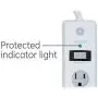 GE 6 Outlet Surge Protector, 10 Ft Extension Cord, Power Strip, 800 Joules, Flat Plug, Twist-to-Close Safety Covers, White, 14092