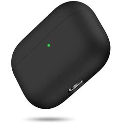 Miracase Upgrade Cover for Airpods Pro Case, Triple Layer Protective Liquid Silicone Case for AirPods Pro Charging Case, 2019 Release LED Visible Shockproof Soft Skin Friendly Silicone Case (Black)