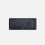 Azio Wireless Keyboard with Large Print Keys, Blue Color Backlight, 2.4gHz USB-RF Rechargeable and Multimedia Productivity Hotkeys (Vision Series KB510W)
