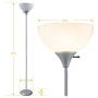 Newhouse Lighting NHFL-HE-SI Henry 71 inch Modern Standing Lamp, Torchiere Floor Bedrooms, Living Room, Office, Reading, Includes Free LED Light Bulb, Silver