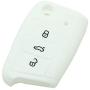 SEGADEN Silicone Cover Protector Case Skin Jacket Compatible with VOLKSWAGEN 3 Button Flip Remote Key Fob CV9803 White