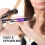 Herstyler Straightening Comb For Hair - Flat Iron Comb For Great Tresses - Hair Straightener Comb With A Grip, Hair Straightener Comb For Knotty Hair- Keratin Comb For Unkempt Hair, Get wooed (Purple)