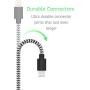 TalkWorks iPhone Charger Lightning Cable 6ft Long Braided Heavy Duty Cord MFI Certified for Apple iPhone 12, 12 Pro/Max, 12 Mini, 11, 11 Pro/Max, XR, XS/Max, X, 8, 7, 6, SE, iPad - Black/White
