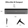 Invisible Laptop Stand, licheers Foldable Aluminum Notebook Stand for Desk, Laptop Holder Riser Compatible with Laptops, Tablets, Keyboards and More (Black)