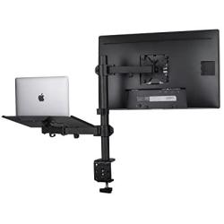 Mount-It! Laptop and Monitor Desk Mount | Fully Adjustable Laptop Mount | VESA Monitor Arm Stand | Desk Pole Mount Extension for Monitors and Laptops