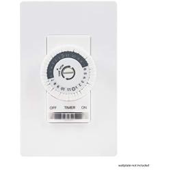 UltraPro 24-Hour Mechanical In-Wall Timer 3 Pack, Dial Timer, 30-Minute Intervals, Push Pins, Neutral Wire Required, Override Switch, Single-Pole, Ideal for Lights, LED, CFL 47978