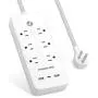 USB C Power Strip Surge Protector, POWERADD 30W USB C Power Delivery, 2 USB A & 6 AC Outlets, 5ft Braided Extension Cord, Flat Plug for MacBook Pro, iPad Pro, iPhone and Galaxy USB C Power Strip Surge Protector, POWERADD 30W USB C Power Delivery, 2 USB A & 6 AC Outlets, 5ft Braided Extension Cord, Flat Plug for MacBook Pro, iPad Pro, iPhone and Galaxy