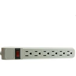 6 Outlet Surge Protector 15A 120V with Flat Rotating Plug 6ft Power cord 3 Prong 6 Outlet Power Strip with 6 Feet Power Cable and 360 Degree Rotating Plug, Gray CNE470745