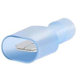 AIRIC Male Spade Connector 16-14 Gauge 100PCS Nylon Fully Insulated Male Wire Quick Disconnects Spade Terminal Connectors Blue, 0.250in