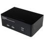 StarTech.com Dual Monitor DisplayPort KVM Switch - 2 Port - USB 2.0 Hub - Audio and Microphone - DP KVM Switch (SV231DPDDUA) Black