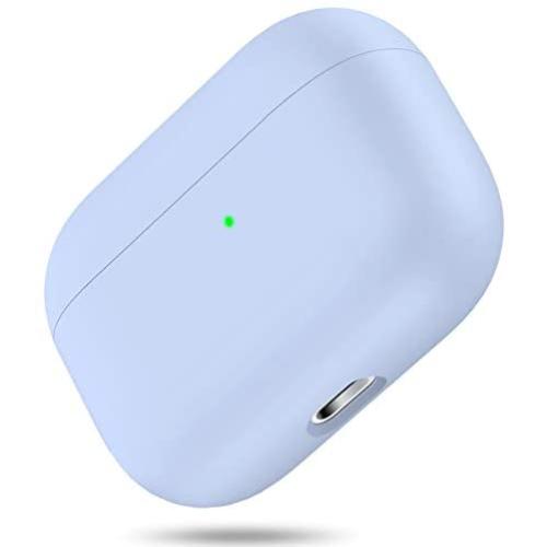 Miracase Upgrade Cover for Airpods Pro Case, Triple Layer Protective Liquid Silicone Case for AirPods Pro Charging Case, 2019 Release LED Visible Shockproof Soft Skin Friendly Silicone Case (Blue)