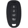 WEIBISS 2 Pack 4 Buttons Smart Rubber Key Fob Remote Cover Keyless Entry Case Holder Protector Skin Compatible with Hyundai Kona Azera Grandeur IG, Black Blue