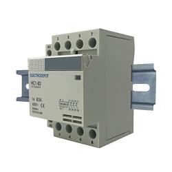 Electrodepot 60 Amp 4 Pole Normally Open Contactor, 110-120V Coil, Motor Load 40A, Lighting 63A Bundle with Slotted Steel Zinc Plated DIN Rail, 35 Millimeters x 6 Inches – 1 Piece with 2 Number 10 Screws