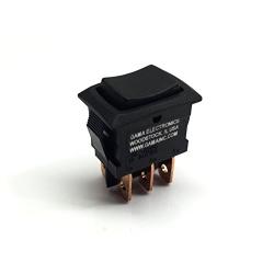 GAMA Electronics Mini 3 Position Double Pole Momentary On-Off-Momentary On Rocker Switch DPDT