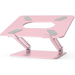 Boyata Laptop Stand, Adjustable Ergonomic Laptop Holder, Aluminium Alloy Notebook Stand Compatible for MacBook Pro/Air, Dell XPS, Lenovo, Samsung Laptops Up to 17 inches-Pink