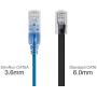 Monoprice Cat6A Ethernet Patch Cable - 3 Feet - Blue (5 Pack) Network Internet Cord - RJ45, Stranded, UTP, Pure Bare Copper Wire, 30AWG - SlimRun Series