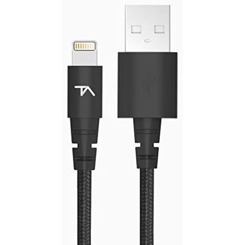 Tech Armor Apple MFi Certified Lightning Cable to USB A - 6FT Black - Tough-Braided Extra-Strong Jacket - Sync/Charge iPhone & iPad