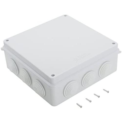 LeMotech ABS Plastic Dustproof Waterproof IP65 Junction Box Universal Electrical Project Enclosure White 7.9 x 7.9 x 3.1 inch (200 x 200 x 80 mm)
