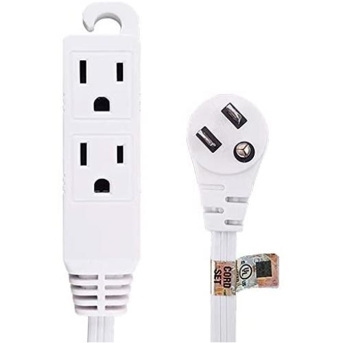 Uninex EC1606AUL Flat Angle Plug Extension Cord with 3-Outlet, 3-Prong, 6-Foot, 1-Pack