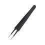 AnFun 4 Pieces ESD Tweezers Set Anti-Static Tweezers Stainless Steel Tweezers for Eyelash Extension,Electronics, Jewelry-making - Straight and Curved Tip Tweezers
